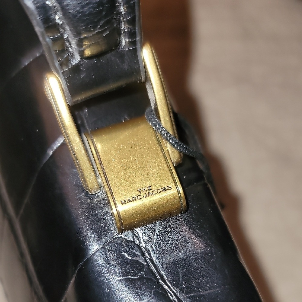 Marc Jacobs Black Croc-Embossed Mini Bag - Picture 7 of 11